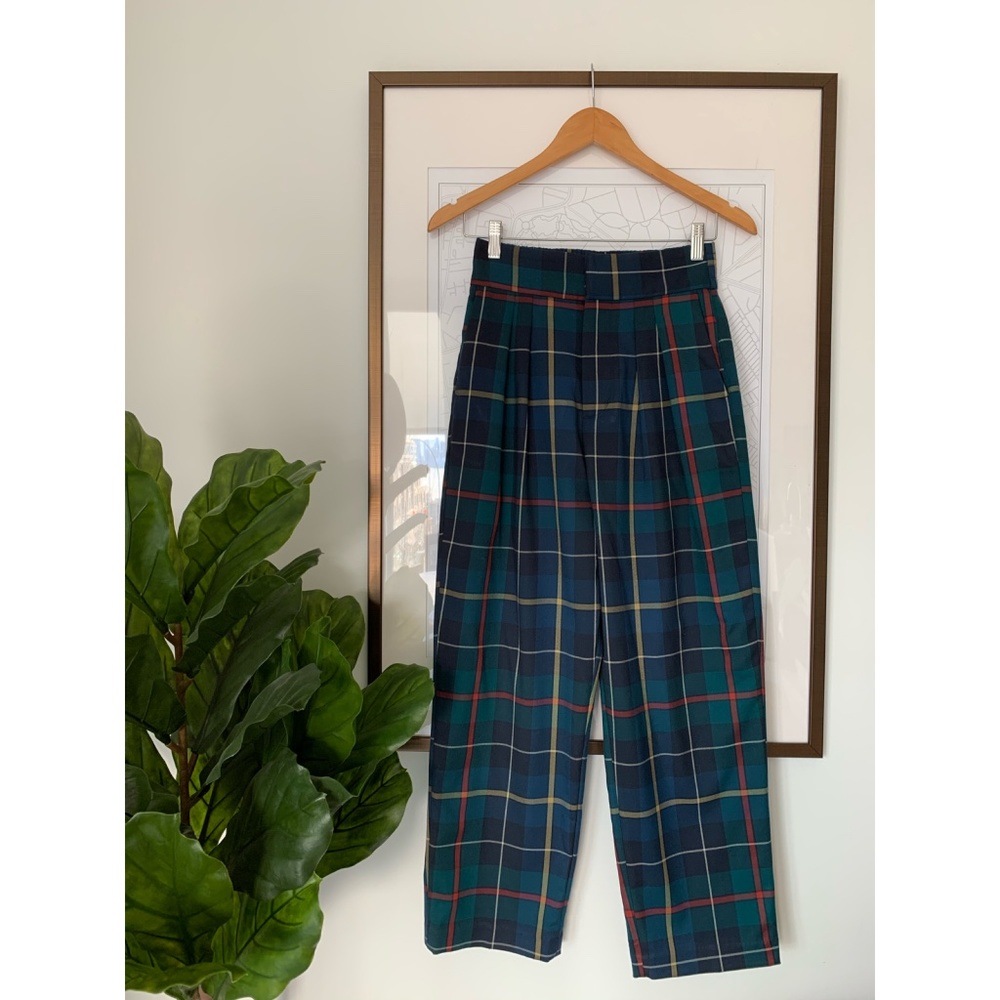 UO High Waist Plaid Pants